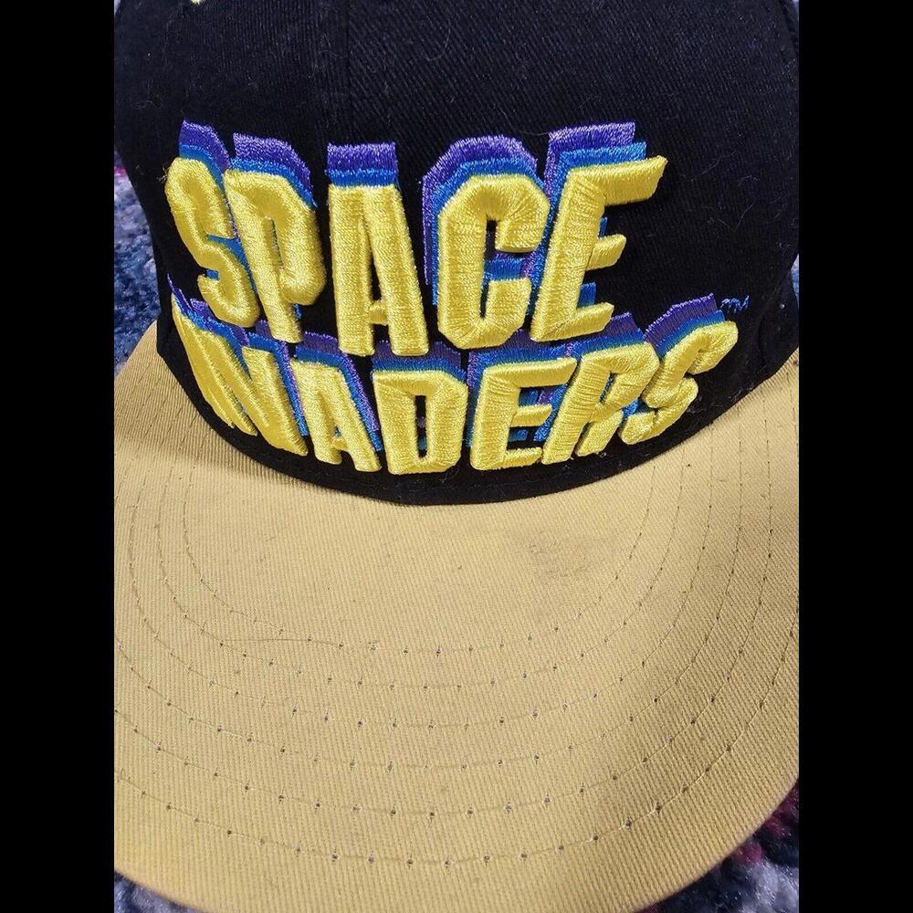 Space Invaders Hat Adjustable Snapback Black Yell… - image 3